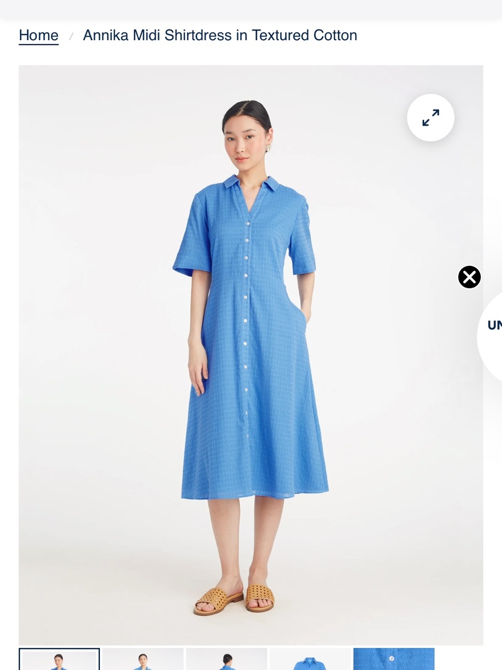 Draper James Blue Annika Midi Shirtdress